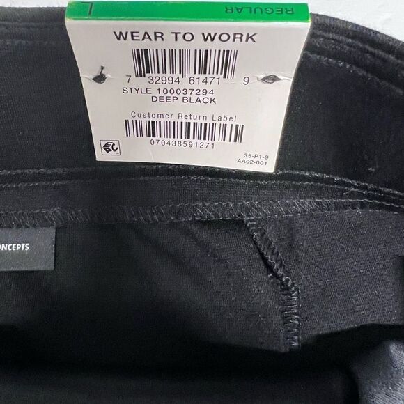 INC International Concepts Skirt Black Faux Leather Front Stretch Slip On Large - Picture 8 of 11